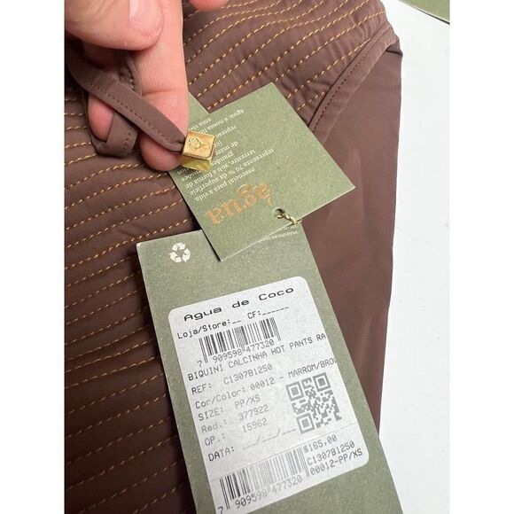NWT Agua De Coco Brown Hot Pants Bikini Bottom Sz. XS - Picture 5 of 11